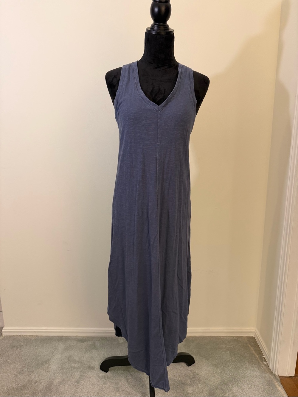 GAP Slate Blue Casual Maxi Slip Dress with V-Neck